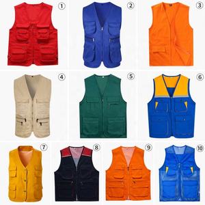 Wholesale Custom Men's Reversible Woolen <b>Vest</b> Cheap Summer Multi-Pocket <b>Utility</b> Photography Work <b>Vest</b> Button Plus Size Hot Mesh - Product Image 2