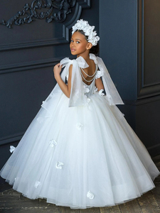 Vestidos <span class=keywords><strong>de</strong></span> gala <span class=keywords><strong>de</strong></span> <span class=keywords><strong>cola</strong></span> <span class=keywords><strong>de</strong></span> princesa para niñas, populares en Instagram, vestidos blancos <span class=keywords><strong>de</strong></span> boda para niñas <span class=keywords><strong>de</strong></span> las flores, vestidos para actuaciones <span class=keywords><strong>de</strong></span> <span class=keywords><strong>piano</strong></span> para niños - Product Image 2