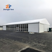 Tente en verre moderne pour salles d'exposition, pavillon transparent spacieux de 20x30m pour salons professionnels, événements commerciaux, conférences industrielles
