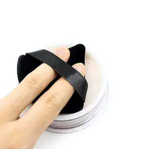 Spons bubuk Microfiber untuk riasan, aplikator bubuk katun untuk tubuh, warna hitam dan putih, segitiga, Puff bubuk