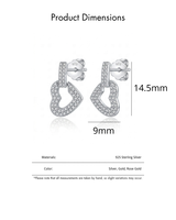 Nouveau à la mode mignon coeur forme Huggie boucles d'oreilles pour les femmes Micro pavé zircon cubique pour cadeau de fête d'anniversaire