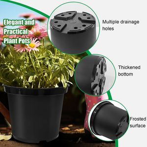 Pots de pépinière en plastique souple épaissi de haute qualité, écologiques, durables, pour l'intérieur et l'extérieur, avec trous, pour semis, fleurs, maison, jardin - Product Image 4