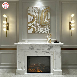 Contour <span class=keywords><strong>de</strong></span> <span class=keywords><strong>Cheminée</strong></span> en Marbre Blanc <span class=keywords><strong>de</strong></span> Luxe, Manteau <span class=keywords><strong>de</strong></span> <span class=keywords><strong>Cheminée</strong></span> en <span class=keywords><strong>Pierre</strong></span> Naturelle Personnalisé pour Villa, Hôtel, Décoration Intérieure Moderne Polie - Product Image 1