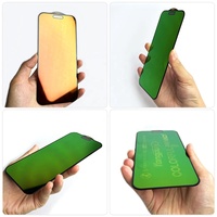 Film de protection d'écran en verre trempé pour téléphone portable, anti-lumière bleue, vert, confidentialité, HD, dégradé de couleur, pour iPhone 16 Pro Max