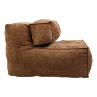 Fauteuil pouf marron polyvalent avec position réglable et housse douce, idéal pour studio ou appartement en location