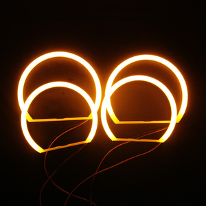 Nouveaux yeux d'ange Led pour E36 <span class=keywords><strong>E38</strong></span> E39 E46 phares LED DRL lumière courante Halo anneaux projecteur blanc/jaune/ambre 5W 4x131mm - Product Image 6