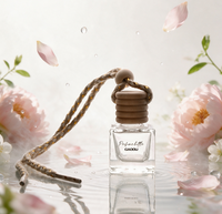 Diffuseur de parfum pour voiture en verre sérigraphié de forme unique, 5 ml, avec bouchon métallique pour l'application de parfum