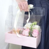 Offre Spéciale prix de gros emballage de fleur boîte-cadeau de gâteau Mini boîte à fleurs de gâteau transparente portative