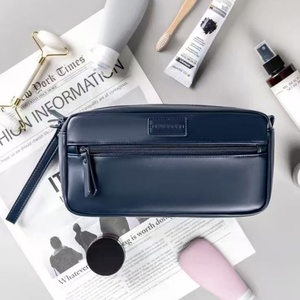 Mens Travel Toiletry Organizer, Water Resistant PU Leather Dopp Kit with Wristlet for Business Trips & Vacation - Product Image 5