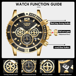 Reloj <span class=keywords><strong>de</strong></span> Cuarzo LG8990 <span class=keywords><strong>con</strong></span> Logotipo Personalizado, para Hombre, <span class=keywords><strong>de</strong></span> Acero Inoxidable y Cuero, Simple, Lujoso, <span class=keywords><strong>con</strong></span> <span class=keywords><strong>Calendario</strong></span>, Estilo Casual <span class=keywords><strong>de</strong></span> Negocios - Product Image 3
