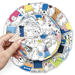 50 autocollants originaux <span class=keywords><strong>de</strong></span> chiens dessinés à la main, motif chiot amusant en train <span class=keywords><strong>de</strong></span> faire la bizarrerie à la maison, pour fournitures pour animaux <span class=keywords><strong>de</strong></span> compagnie et boîtes <span class=keywords><strong>de</strong></span> rangement - Vente chaude - Product Image 6