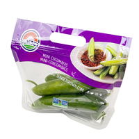 Sachet alimentaire en plastique pour tomates, légumes, fruits frais, concombres, tomates, biscuits, trous d'aération au laser, fermeture éclair