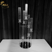 NIKA Vente en gros, chandelier de 90 cm de haut, 7 bras, cristal de verre, candélabre, centre de table de mariage, chandelier