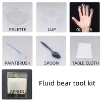 Offre Spéciale 23cm Ours DIY Peinture Kit Fluide Violent Vinyle Ours Ensemble Avec Boîte À Outils et Acrylique Verser Peintures