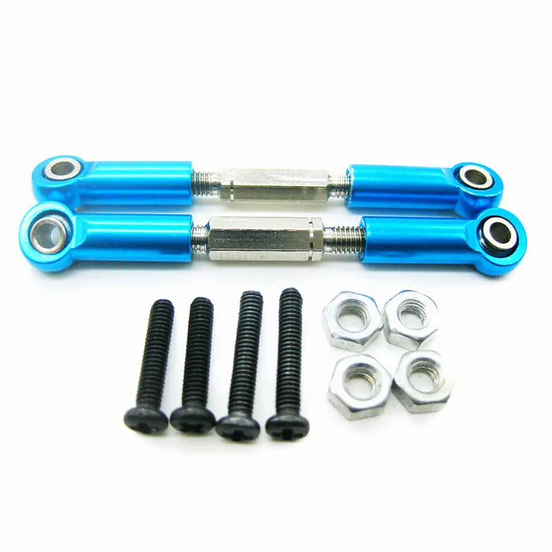 2Pcs Adjustable Aluminum Steering Linkage Servo Link Pull Rod For 1:14 LC Racing 54-62mm remote control car upgrade Accessories
