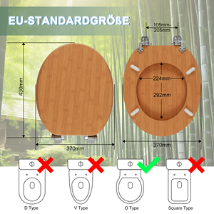 <span class=keywords><strong>Asiento</strong></span> de inodoro de <span class=keywords><strong>cierre</strong></span> <span class=keywords><strong>suave</strong></span> doble con efecto de madera, asientos de inodoro con tapa en forma de O estándar para baño MDF con descenso automático - Product Image 6