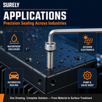 Vis à tête cylindrique en acier inoxydable sur mesure avec joint torique orange, étanche et antirouille, pour applications hydrauliques et pneumatiques, vente en gros