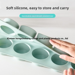 Cylindrical 10-Piece Dessert Pudding Mousse Chocolate <b>Silicone</b> Cake Mold Household <b>Baking</b> Tool Model YZDGM10 Single Opp - Product Image 2