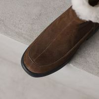 Sepatu Bot Pendek Wanita Cialisa Berkualitas Tinggi Bahan Kulit Suede Sapi Vintage Musim Dingin 2025, Sepatu Bot Salju Berbulu Wol Hangat, Sepatu Bot Setengah Tinggi untuk Wanita Ukuran 40