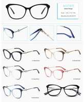 Livraison rapide, montures optiques en acétate vintage de qualité supérieure, montures de lunettes en acétate spécialisées pour femmes, en stock