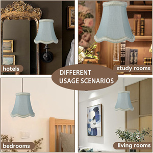 Chandelier Light <strong>Shade</strong> Scalloped Shape Wall Sconce <strong>Lamp</strong> <strong>Shade</strong> Traditional Lampshade Duck Egg <strong>Green</strong> Color Wall <strong>Lamp</strong> Cover - Product Image 6