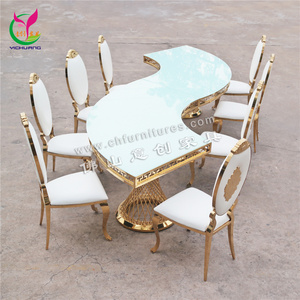 <span class=keywords><strong>Tavolo</strong></span> da Pranzo di Lusso <span class=keywords><strong>in</strong></span> <span class=keywords><strong>Vetro</strong></span> Serpentino Bianco con Specchio per Sale da Ricevimento e Matrimoni - Product Image 5