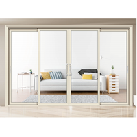 Porte coulissante de patio moderne sur mesure en aluminium mince, double vitrage en verre trempé, porte extérieure/intérieure pour villa et balcon