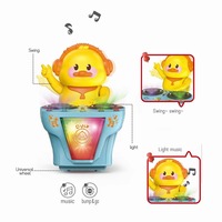 Jouet électronique DJ éducatif en plastique avec canards musicaux lumineux et rotatifs pour enfants de 5 à 7 ans, unisexe