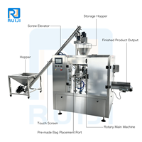 Machine automatique de remplissage et de scellage de sachets préformés pour l'emballage de granulés, de liquides et de poudres