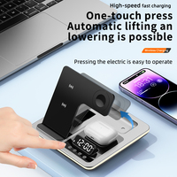 5-in-1 draadloos oplaadstation wekker magnetische opvouwbare oplader voor reizen draadloze oplader standaardlamp voor mobiele telefoons