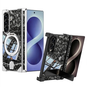 Luxury Marble Texture Magnetic <b>Phone</b> Case for Samsung Z Fold 8 Ultra With 360° <b>Ring</b> Stand Aluminum Alloy Frame Shockproof Cover - Product Image 1