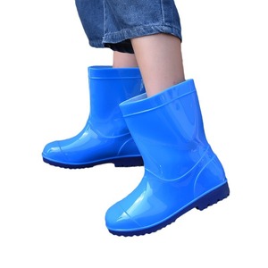 Yilong Yang Family Generals Bottes de pluie pour enfants, en PVC, antidérapantes, pour garçons et filles de 4 à 12 ans, bleu et blanc - Product Image 5