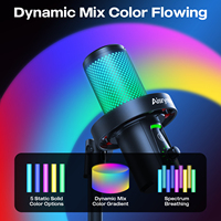 Kit de microphone à condensateur professionnel XM58T à prix d'usine avec éclairage RGB, USB Type-C, suppression du bruit pour ordinateur et jeux