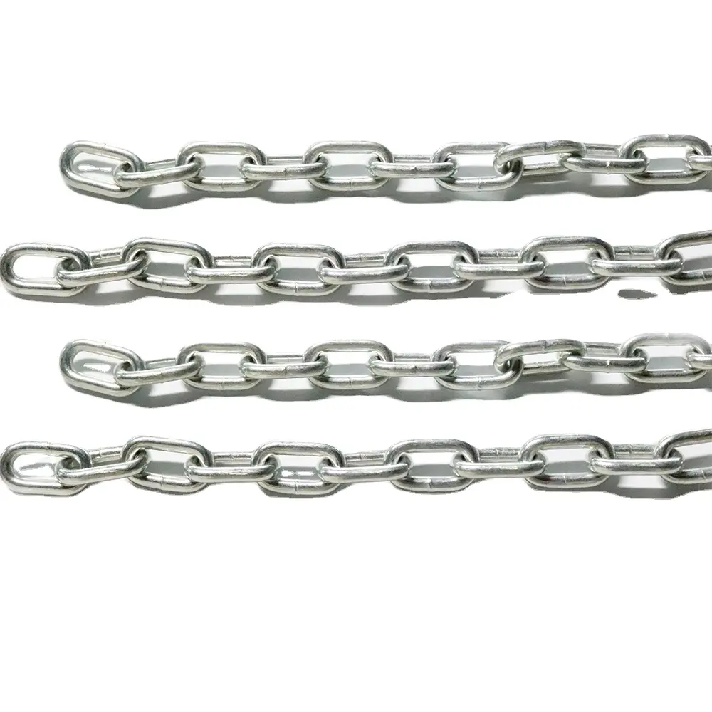 galvanized iron chain DIN766 3-26mm welding chain galvanized link chain