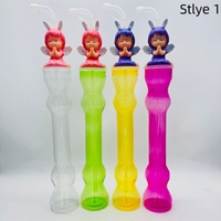 Nouveauté colorée 500ml Party Yard Cup avec Long Neck Souvenir Juice Drink Daiquiri et Straw Big Twist Lid