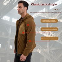 Veste polaire à capuche d'hiver avec doublure softshell, vêtements thermiques d'extérieur, vêtements décontractés pour hommes, randonnée