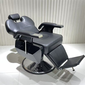 Modern Adjustable Foldable Barber Chair with PU Leather Eco-Friendly Massage & <b>Reclining</b> Features for Beauty Salons - Product Image 5