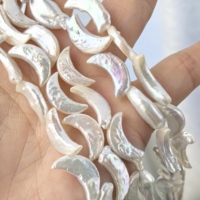 Perle d'eau douce naturelle baroque 10*17mm, forme lune unique, perles blanches en vrac, perles cultivées irrégulières pour bijoux faits main