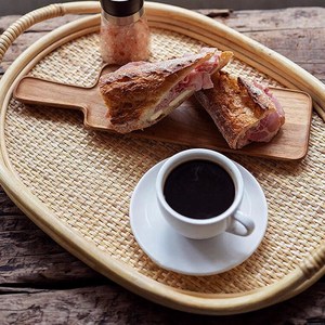 Bandeja Ovalada de Ratán Natural con Asas, Bandeja de Mimbre para Mesa de Centro, Bandeja Tejida para Servir Comida, Bebidas y Decoración - Product Image 5