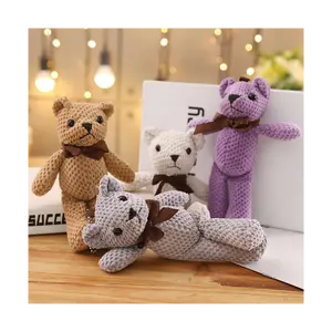 Personalizado de alta calidad lindo Animal de peluche oso de peluche juguetes de peluche llavero para niños regalos de navidad