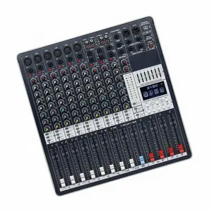 Aux pfl konsol mixer elektrik usb sd, mp3 wav wma 10 saluran dengan tampilan kristal cair biru muda besar 2.8 inci