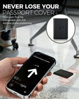 Cartera de Viaje Delgada de Cuero PU con Bloqueo RFID para Tarjetas de Crédito y Pasaporte, con Carga Inalámbrica, Magnética y Antipérdida