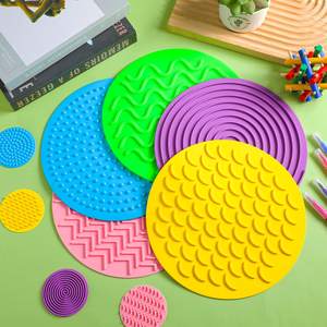 Alfombrilla sensorial interactiva para terapia ocupacional sensorial calmante interactiva para autismo, alfombrilla sensorial de silicona Flexible para niños con TDAH - Product Image 6