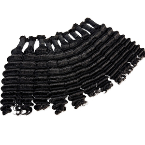 Human Hair Bulk <b>Deep</b> <b>Wave</b> No Weft Natural Black Full Texture Hair For Bohemian Braids And <b>Wig</b> Making - Product Image 5