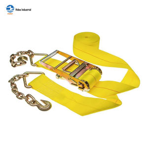Correa de Amarre HIDEA de Poliéster con Hebilla de Trinquete y Anclaje de <span class=keywords><strong>Cadena</strong></span>, 8,500 lb, 4 Pulgadas, Accesorios de Control de Carga de Alta Resistencia - Product Image 3