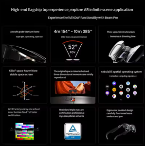 Xreal Air 2อัลตร้าสมาร์ทอาร์แว่นตา6 dof 52 ° FOV <span class=keywords><strong>4K</strong></span> 3D HD 385 ''หน้าจอยักษ์ nreal Air2อัลตร้าสมาร์ทแว่นตา <span class=keywords><strong>VR</strong></span> ฮาร์ดแวร์ - Product Image 3