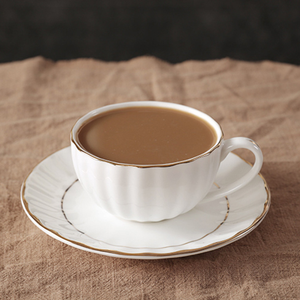 European Style Home Luxury Ceramic Coffee <b>Cup</b> and Saucer <b>Set</b> with Gold Edges Nordic High-End <b>Tea</b> <b>Cups</b> with Custom Logo Printing - Product Image 2