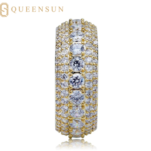 Anelli Hip Hop con Diamanti e Anelli Cuban in Moissanite QUEENSUN GRA D <span class=keywords><strong>VS</strong></span> Oro 10K 14K 18K da Uomo e Donna - Product Image 4