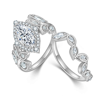 Anelli in Argento Sterling 925 a Forma di Uovo di Colomba con Quattro Griffe e Moissanite, Anelli di Tendenza per Donne, Anello di Fidanzamento alla Moda