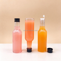 Botol Kemasan Plastik Kosong 175ml untuk Whisky, Vodka, Minuman Keras, Botol Anggur Mini dengan Tutup Ulir